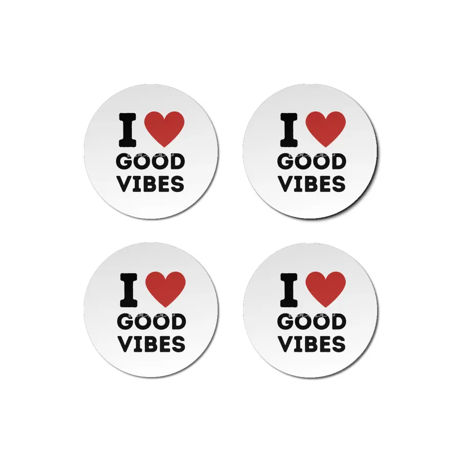 I Love Good Vibes Simple Heart Design Bardak Altlığı