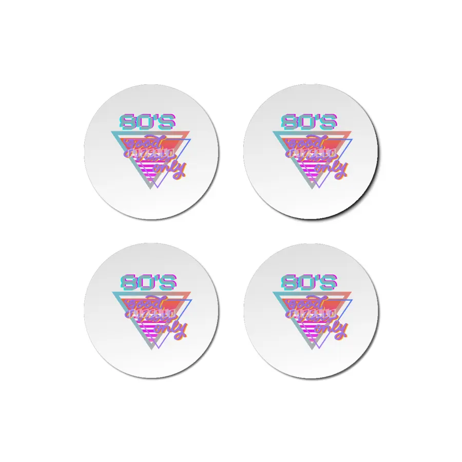 80s Good vibes Vintage Pink and purple stripes triangle Bardak Altlığı