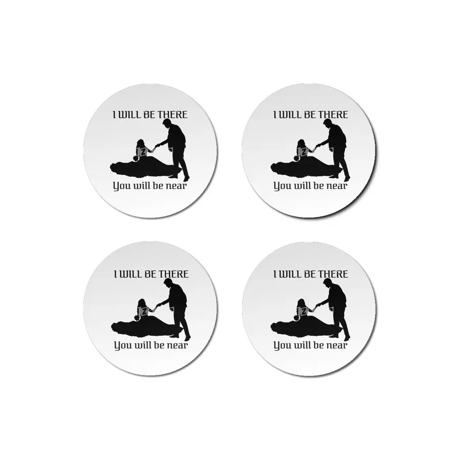 silhouette romantic couple with quotes Bardak Altlığı