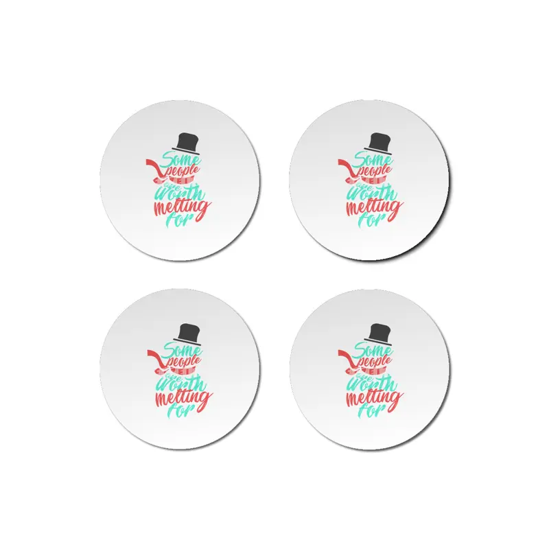 Snowman Melting Christmas Snow Love Couple Lover Lovers Dark Bardak Altlığı
