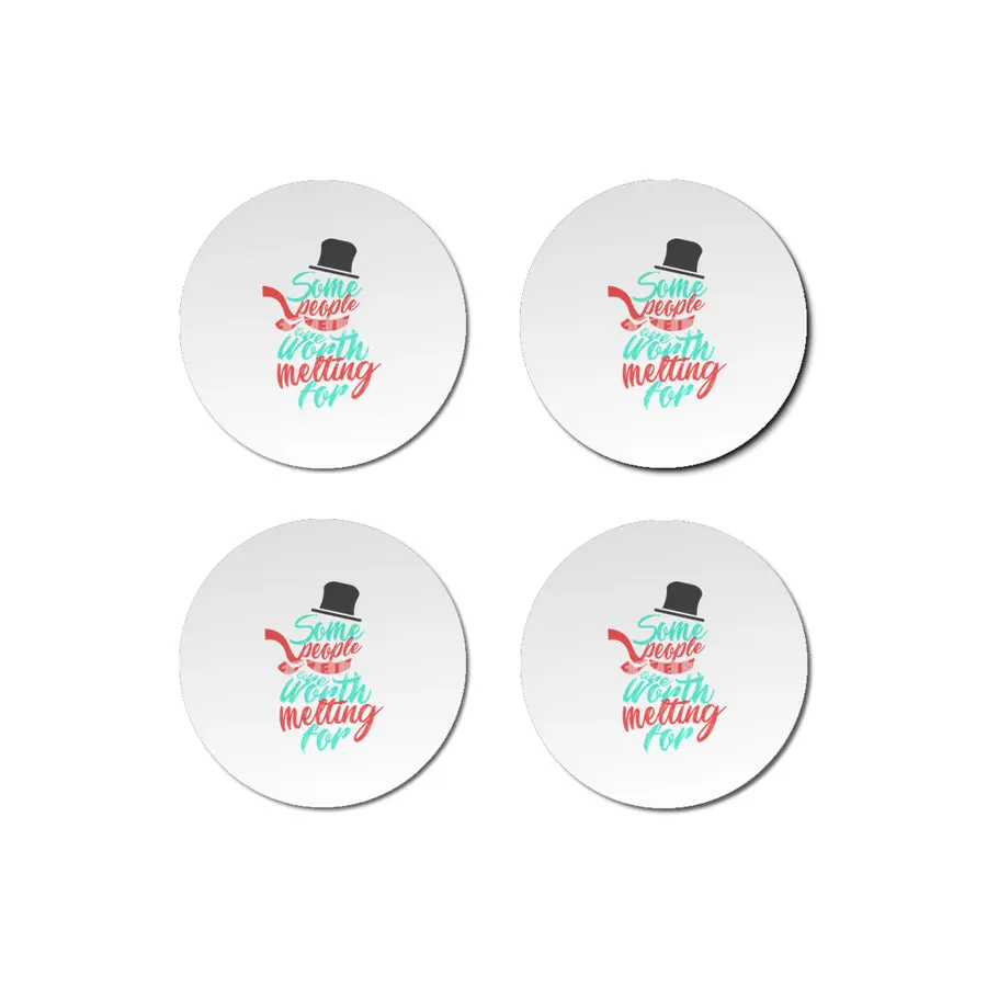 Snowman Melting Christmas Snow Love Couple Lover Lovers Dark Bardak Altlığı