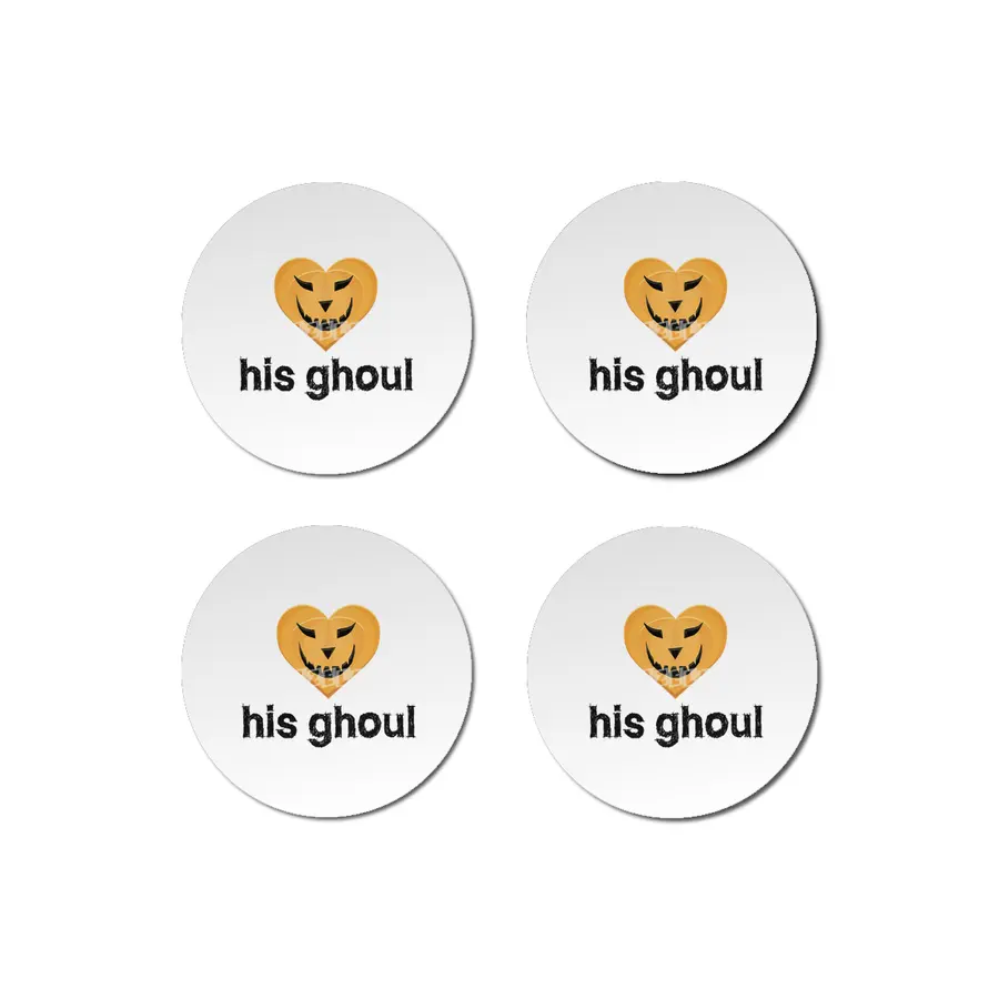 His Ghoul - Matching Couples - Halloween Bardak Altlığı