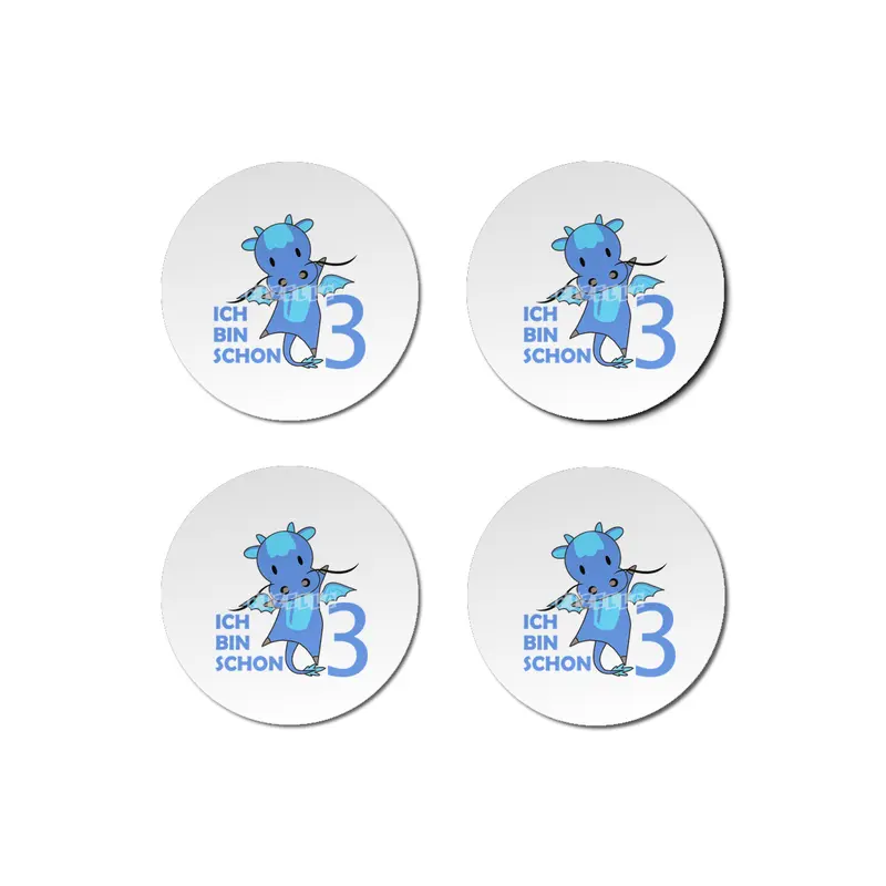 Dragon Blue Three Years Old 3rd Birthday Kids Bardak Altlığı