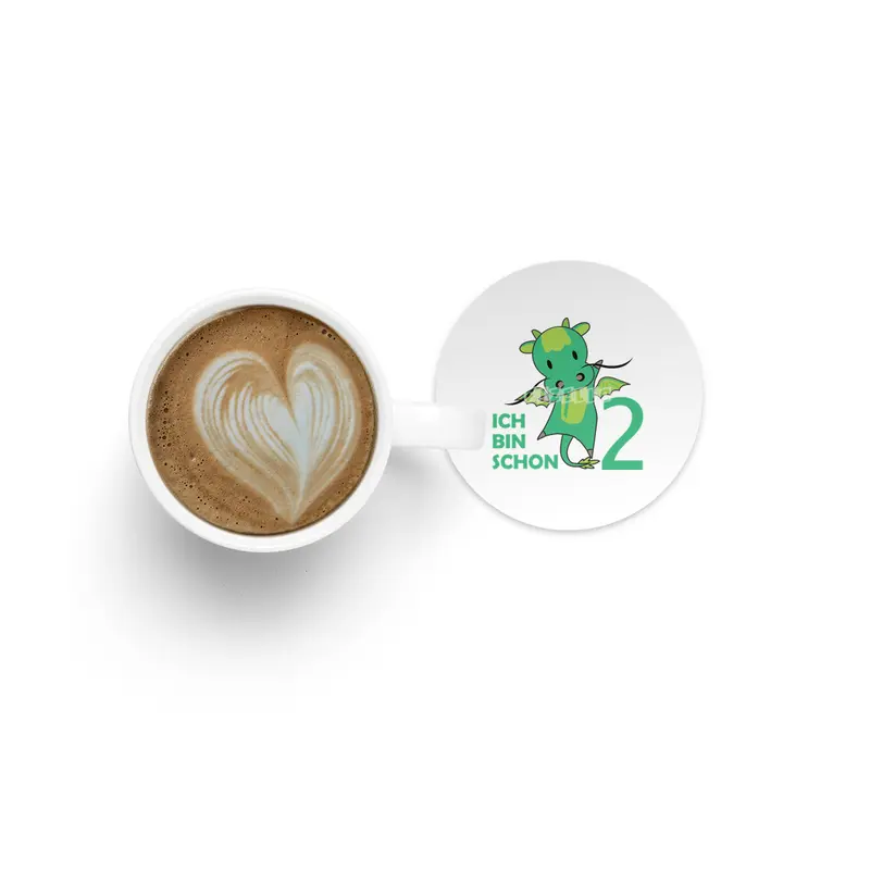 Dragon Green Two Years Old 2nd Birthday Fairy Tale Bardak Altlığı