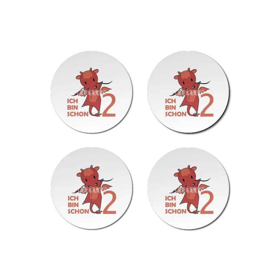 Dragon Red Two Years Old 2nd Birthday Fairy Tale Bardak Altlığı