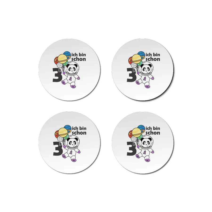 Panda Space Planet Three Years Old 3 Years Bardak Altlığı