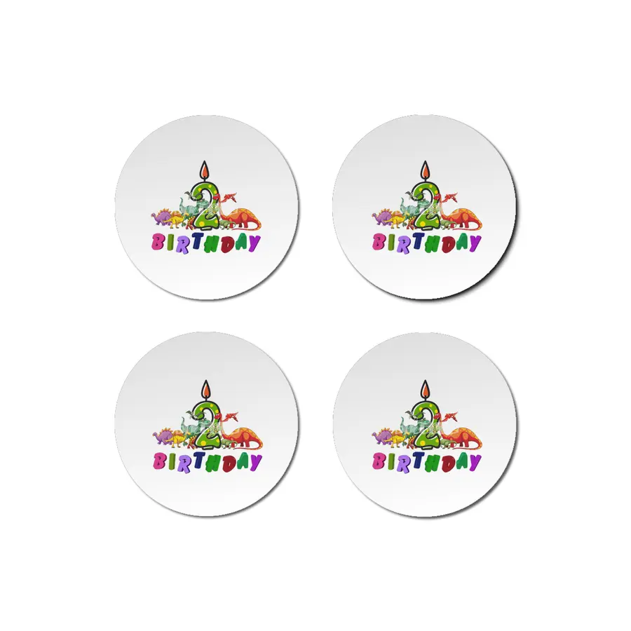 2nd Birthday Dinosaur two years old Dino Gift Boy Bardak Altlığı