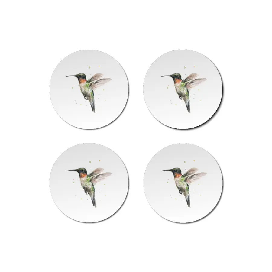Hummingbird Watercolor Bardak Altlığı