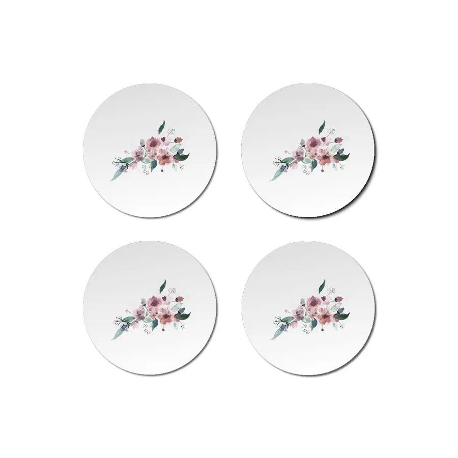 Watercolor Flowers Bardak Altlığı