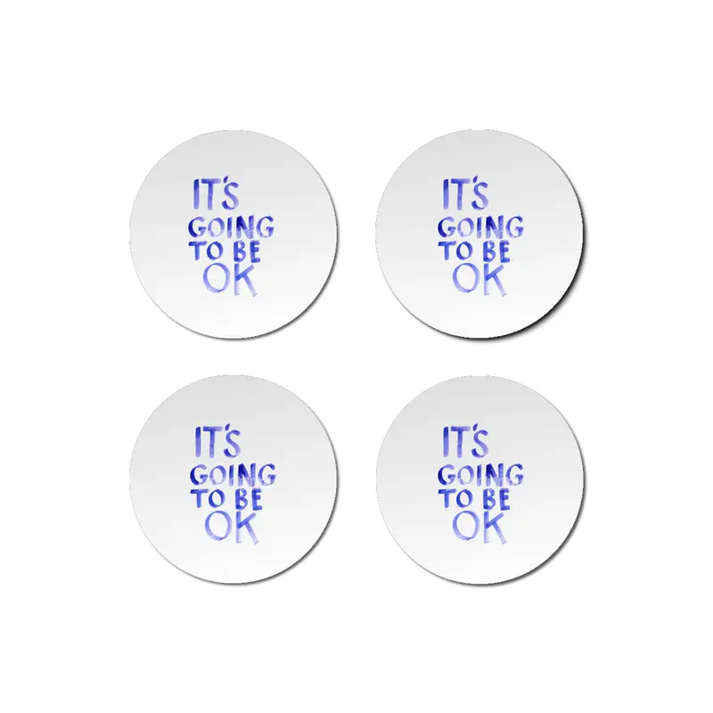 Positive affirmation statment It's Going To Be Ok in bold handwritten letters Bardak Altlığı
