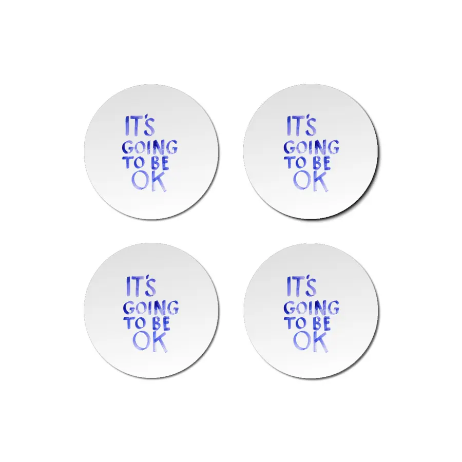 Positive affirmation statment It's Going To Be Ok in bold handwritten letters Bardak Altlığı