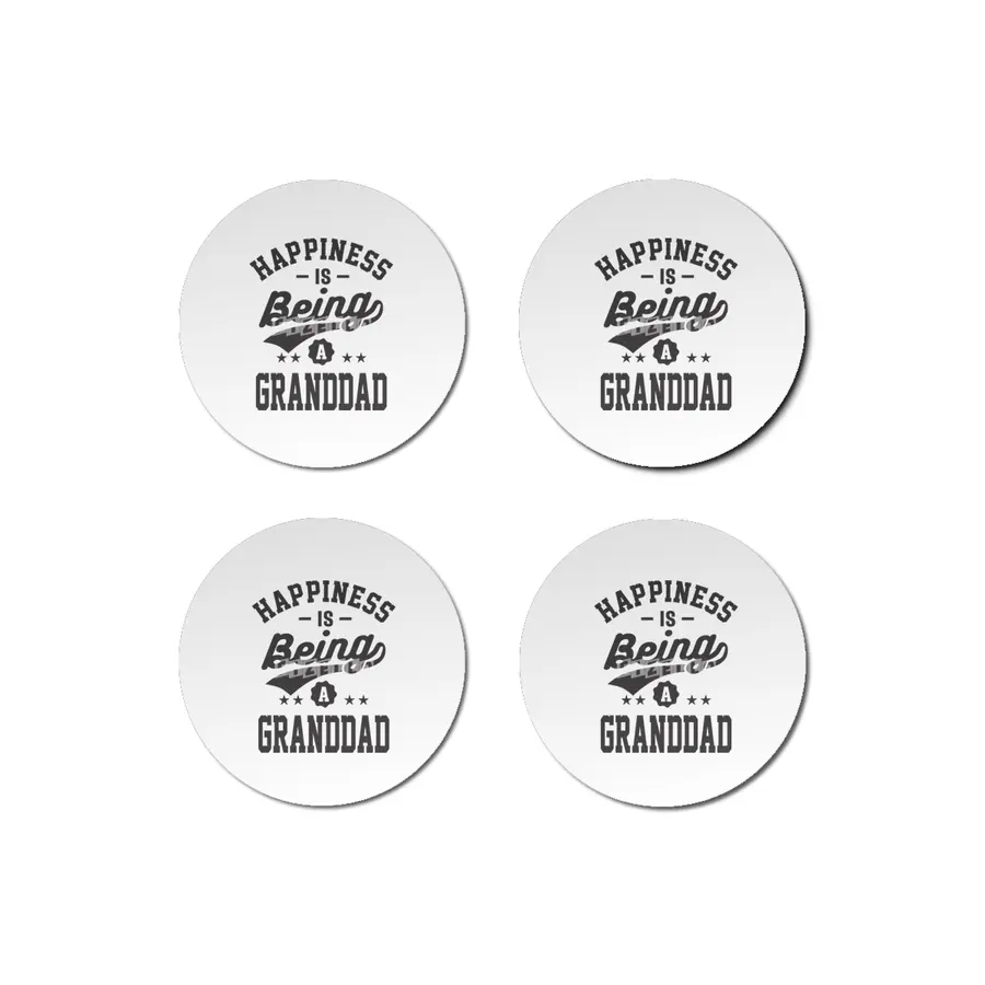Happiness is Being a Granddad T-shirt Gift Bardak Altlığı