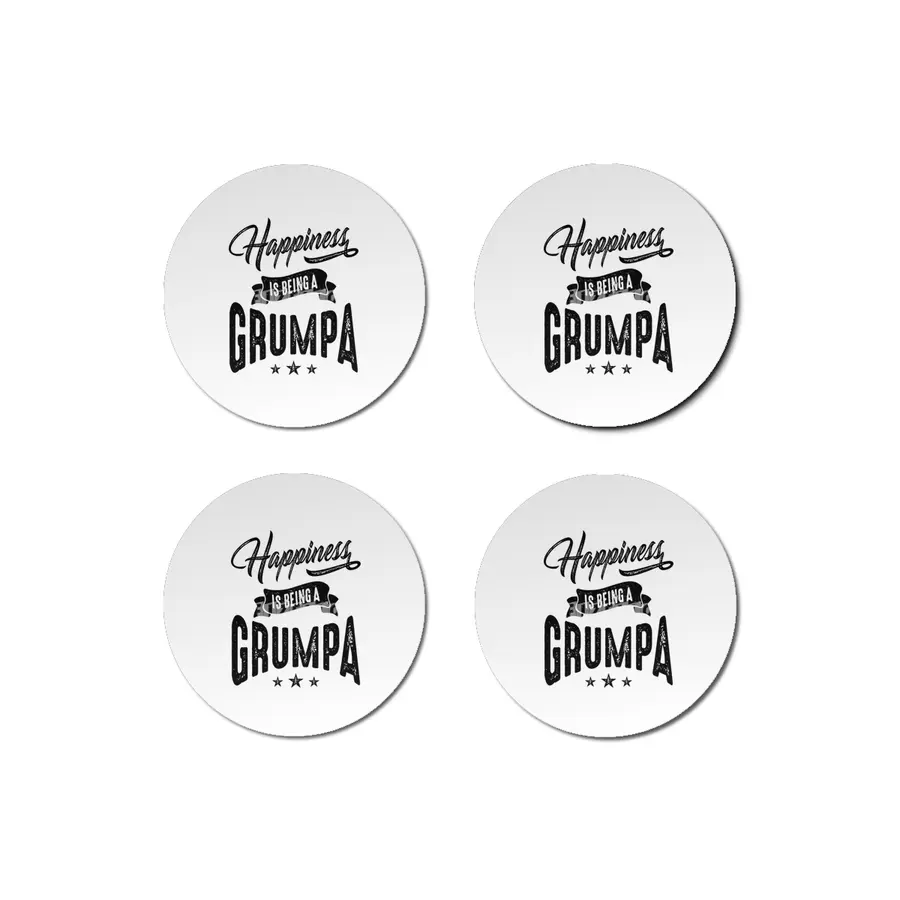 Mens Happiness is Being a Grumpa Grandpa Gift Bardak Altlığı