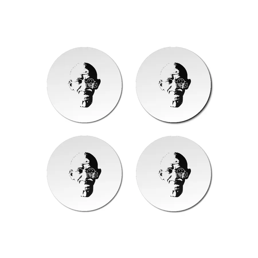 Mahatma Gandhi Minimalistic Pop Art Bardak Altlığı