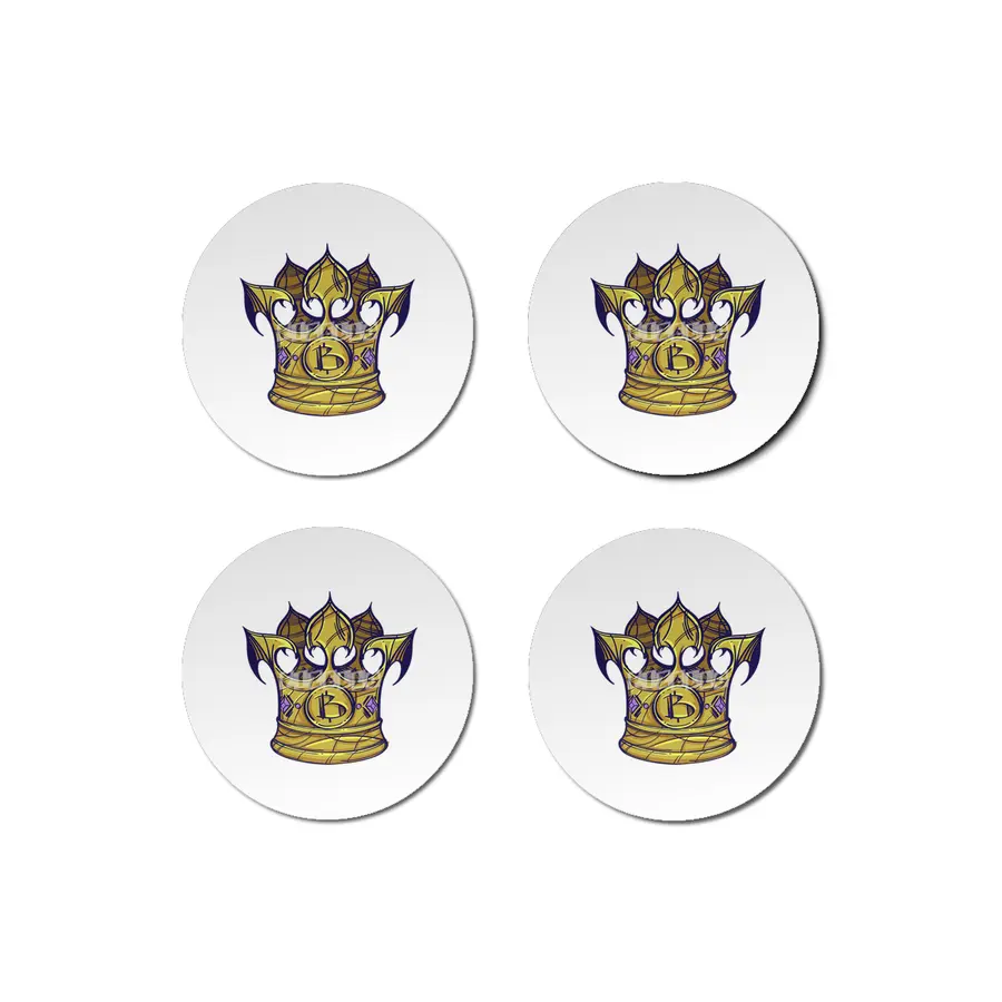 Bitcoin Crown Illustration Bardak Altlığı
