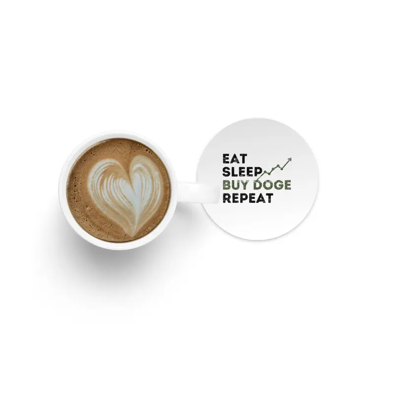 Eat Sleep Buy Doge Repeat,Funny Doge Coin Quotes Bardak Altlığı