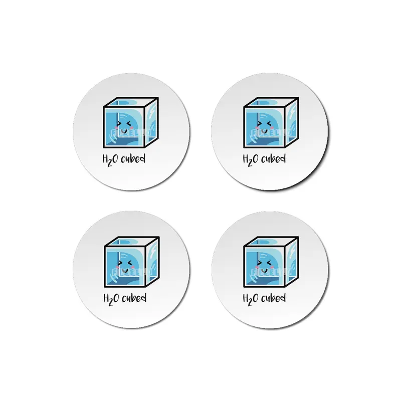 H2O Cubed Ice Block Chemistry Science Joke Bardak Altlığı
