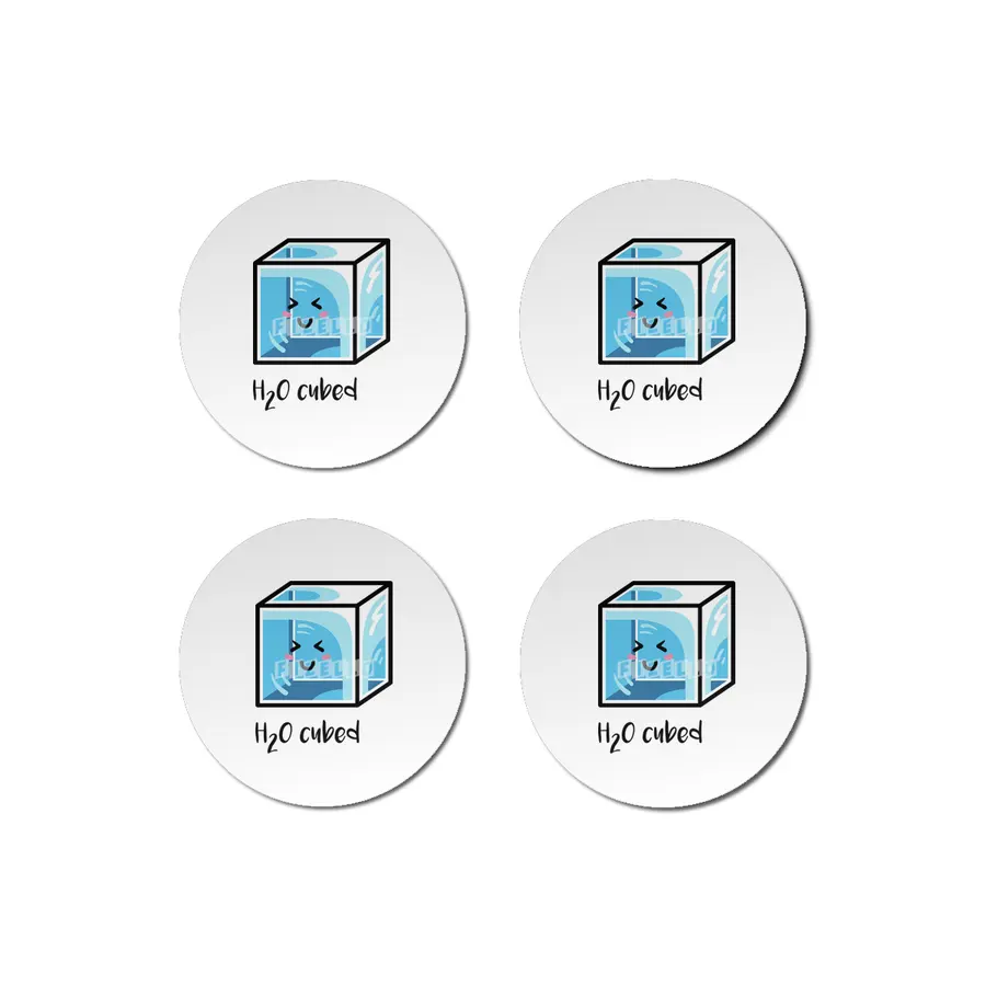 H2O Cubed Ice Block Chemistry Science Joke Bardak Altlığı
