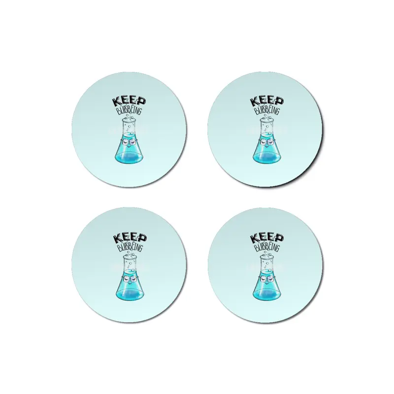 Cute Flask Character Nerdy Chemistry Lab Art Bardak Altlığı