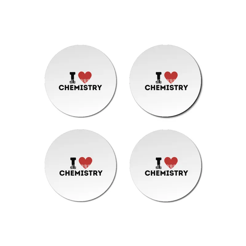 I Love Chemistry Simple Heart Design Bardak Altlığı