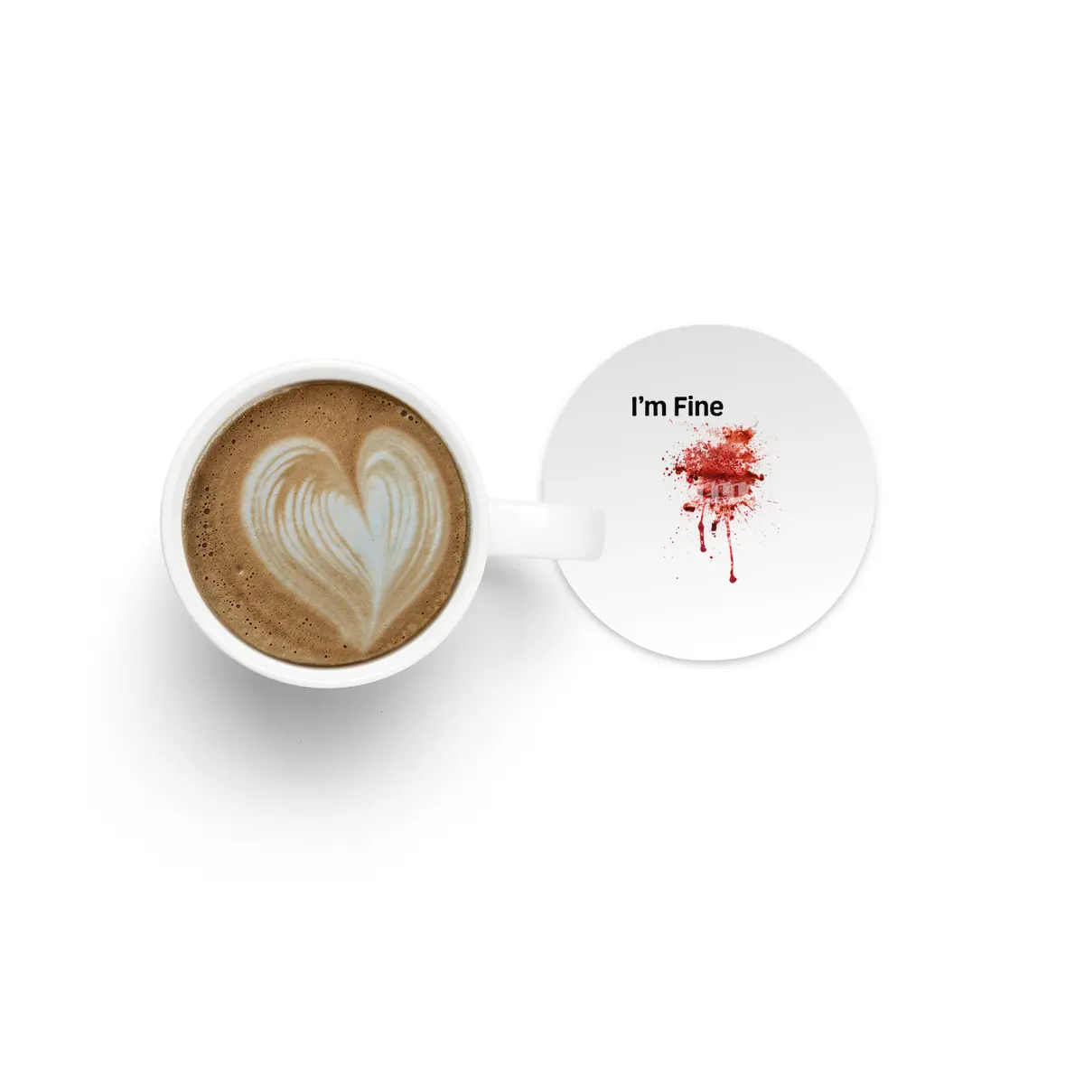 I'm Fine Movie Bloody Zombie Sarcastic Very Funny Tee Bardak Altlığı