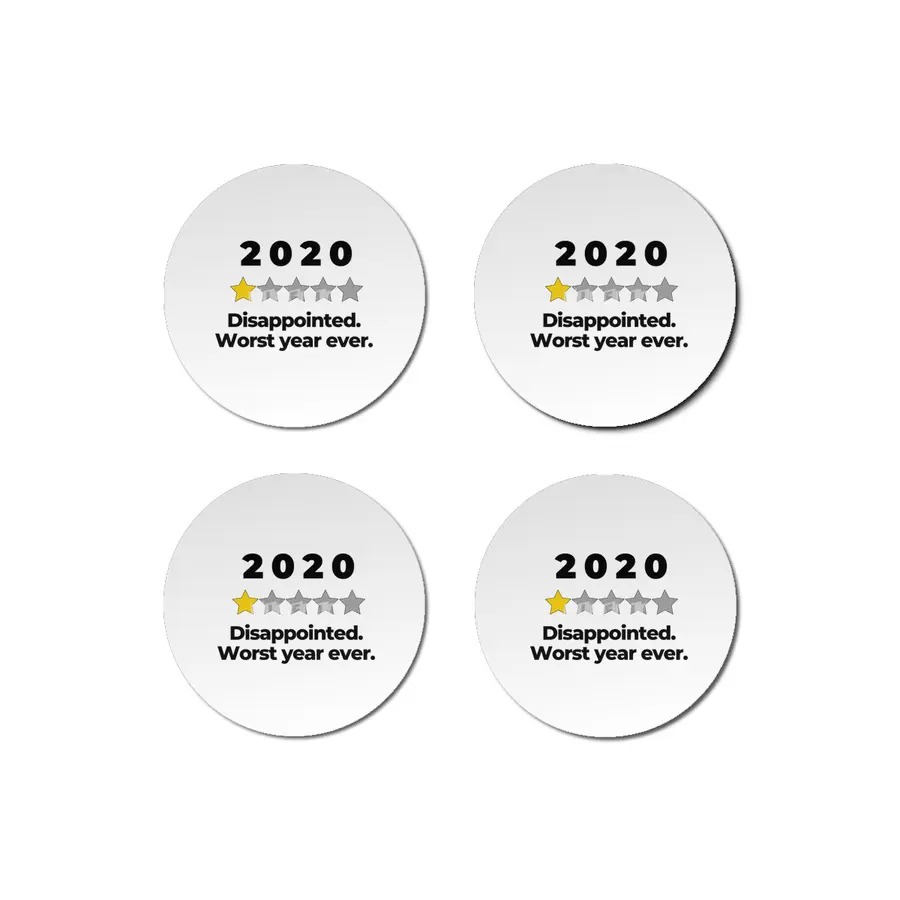 2020 Bad Year Review One Star Rating Cute Funny Joke October September Sarcastic Class Motivational Bardak Altlığı