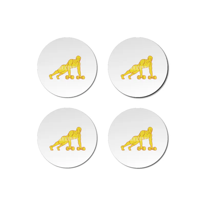 Fitness Athlete Push Up Dumbbell Drawing Bardak Altlığı