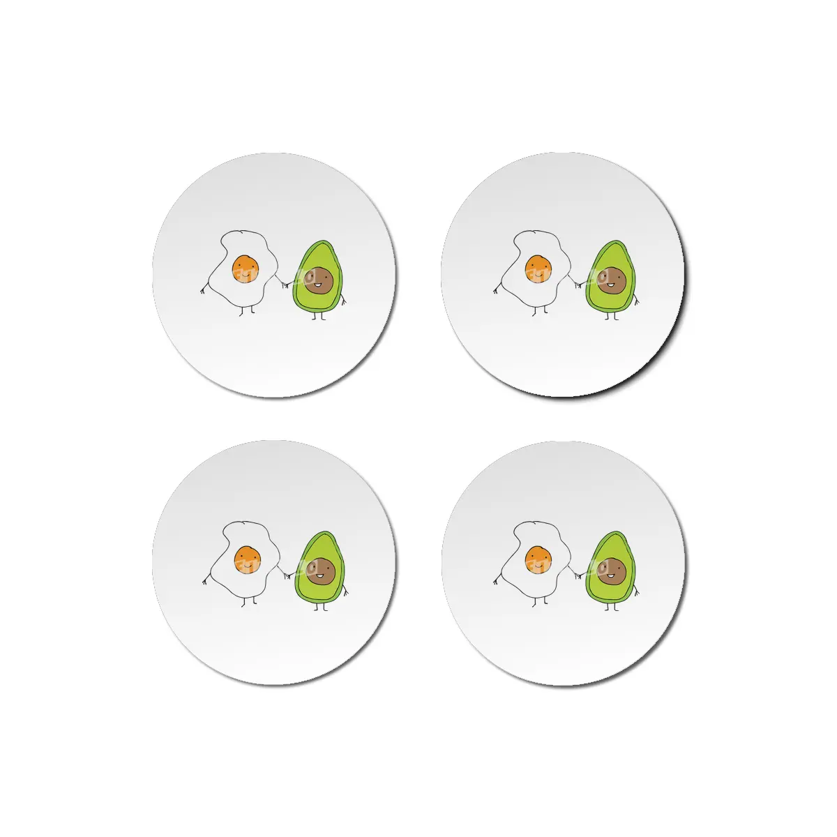 Egg and Avocado Friends Bardak Altlığı