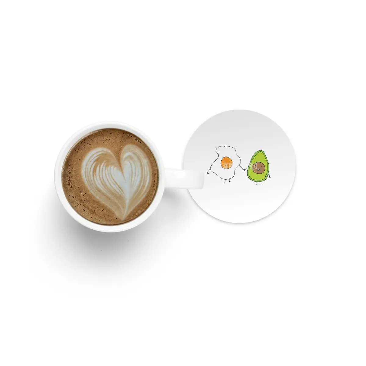 Egg and Avocado Friends Bardak Altlığı