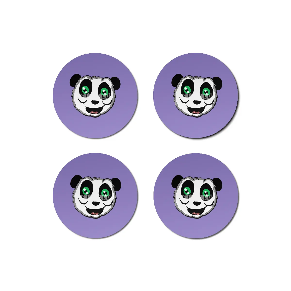 Cartoon Panda head Bardak Altlığı
