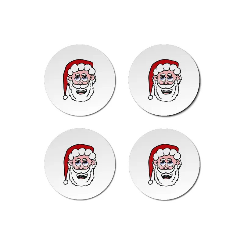 Cartoon Santa Head Bardak Altlığı