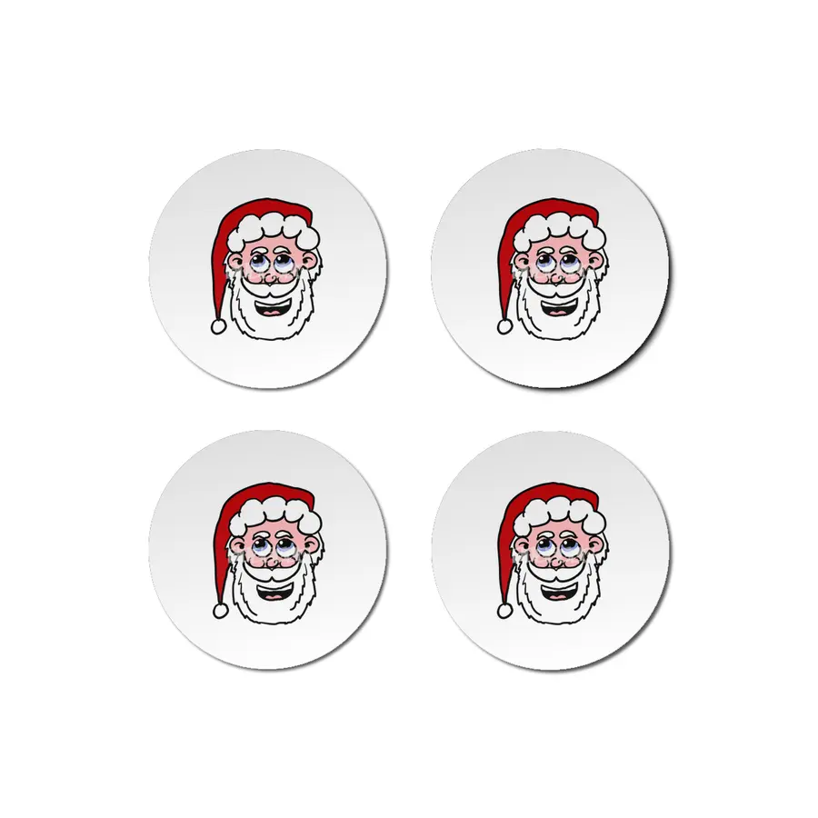Cartoon Santa Head Bardak Altlığı
