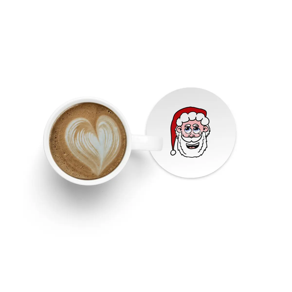 Cartoon Santa Head Bardak Altlığı