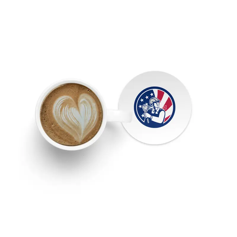 American Engineer USA Flag Icon Bardak Altlığı