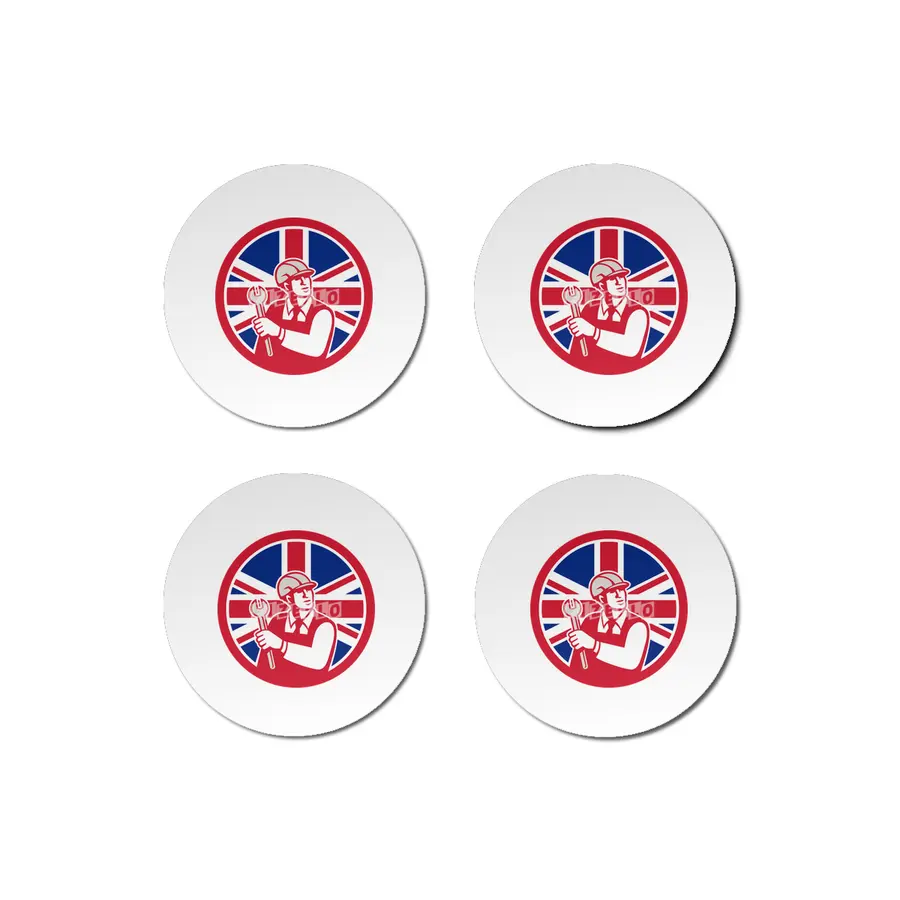 British Engineer Union Jack Flag Icon Bardak Altlığı
