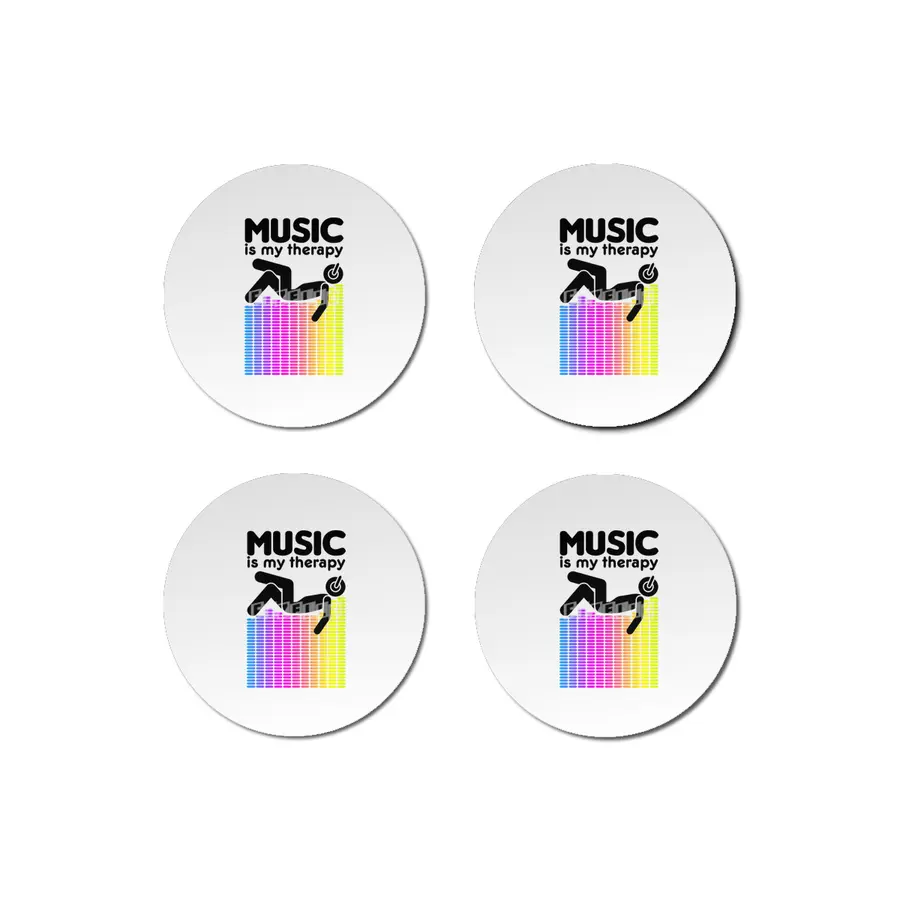 Music Is My Therapy Equalizer DJ Rainbow Sound Engineer Bardak Altlığı