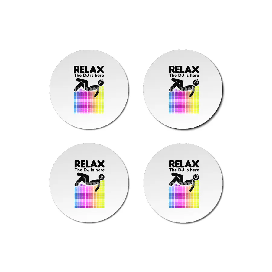 Relax The DJ Is Here Equalizer DJ Rainbow Sound Engineer Bardak Altlığı