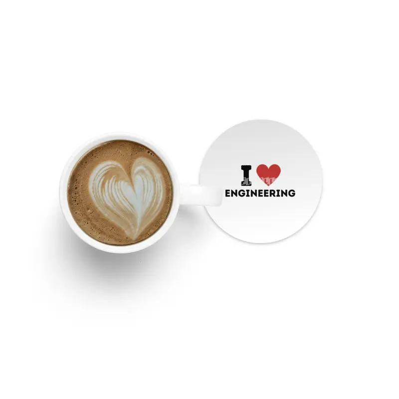 I Love Engineering Simple Heart Design Bardak Altlığı