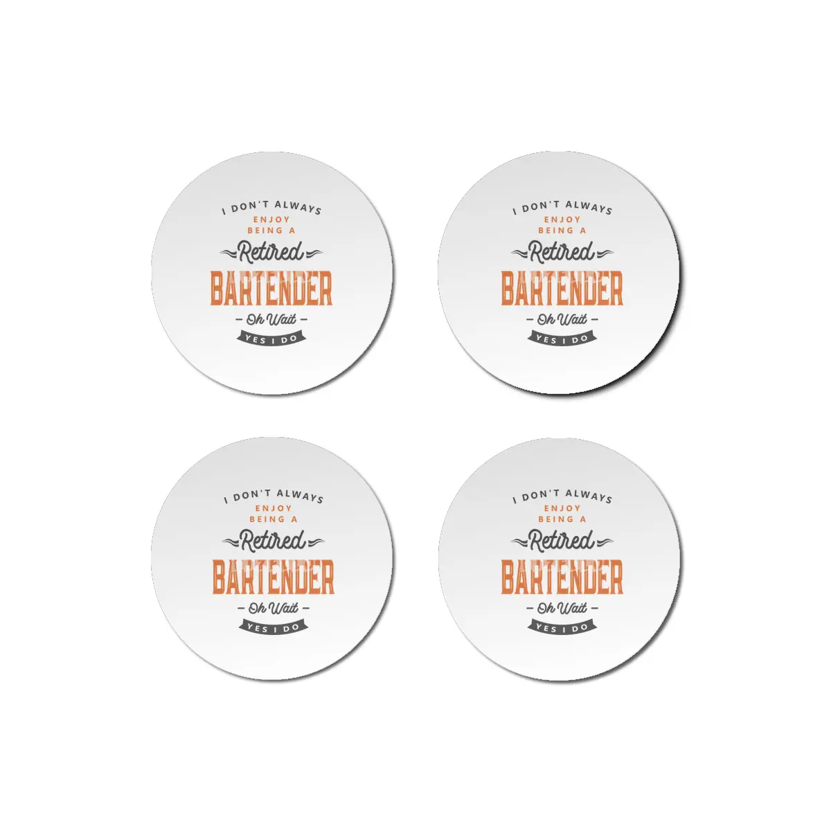 Bartender Funny Job Title Profession Birthday Worker Bardak Altlığı