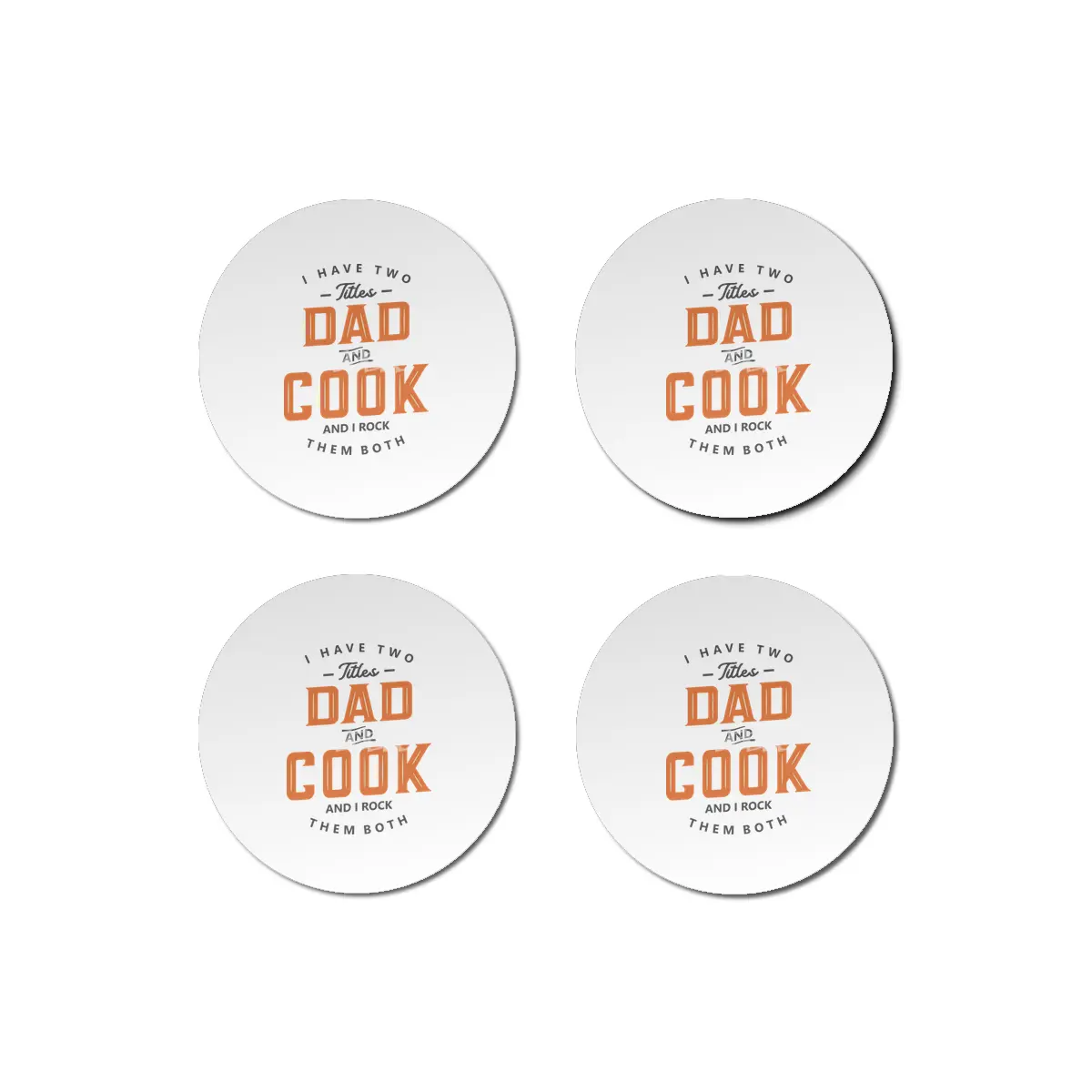 Dad and Cook Funny Job Title Profession Birthday Worker Bardak Altlığı