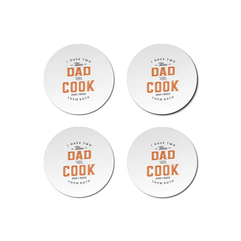 Dad and Cook Funny Job Title Profession Birthday Worker Bardak Altlığı