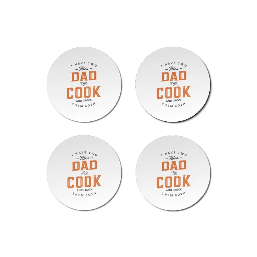 Dad and Cook Funny Job Title Profession Birthday Worker Bardak Altlığı