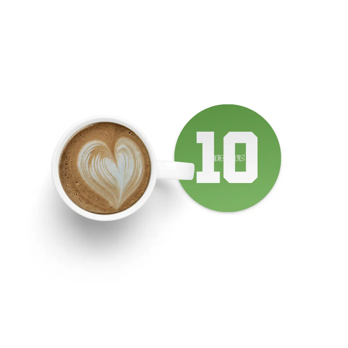 White Number 10 Bardak Altlığı