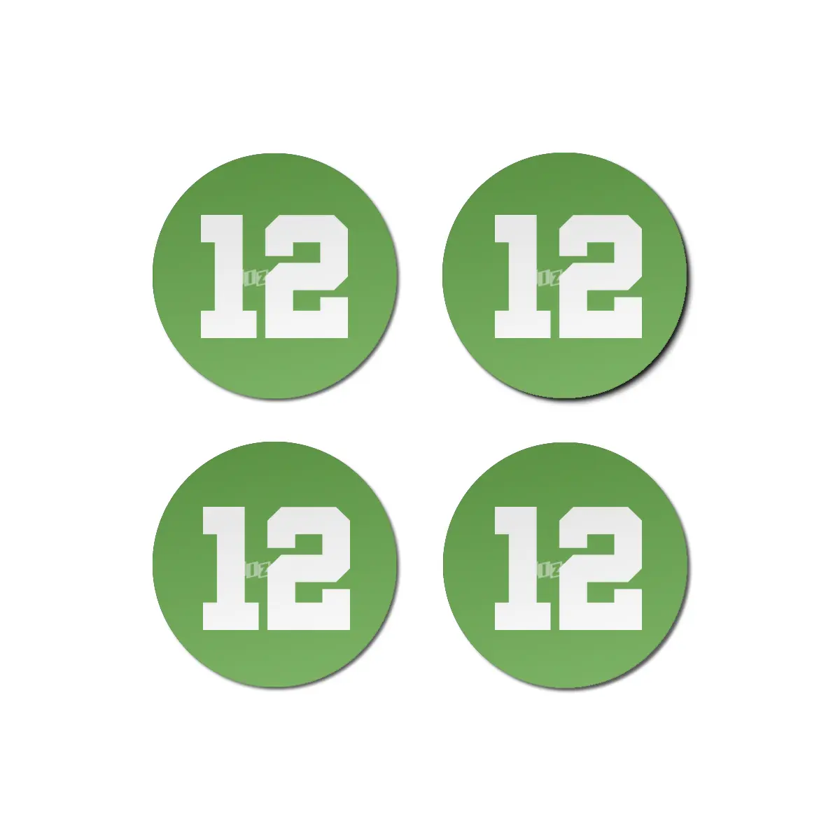 White Number 12 Bardak Altlığı