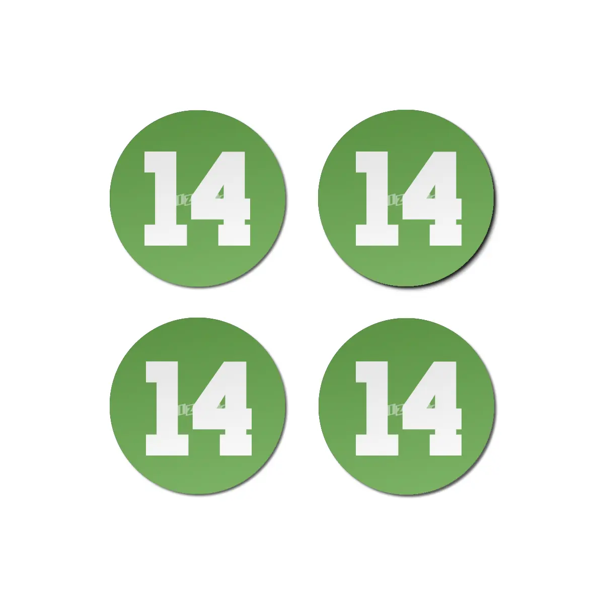 White Number 14 Bardak Altlığı