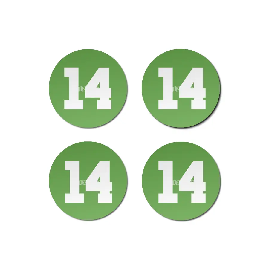 White Number 14 Bardak Altlığı