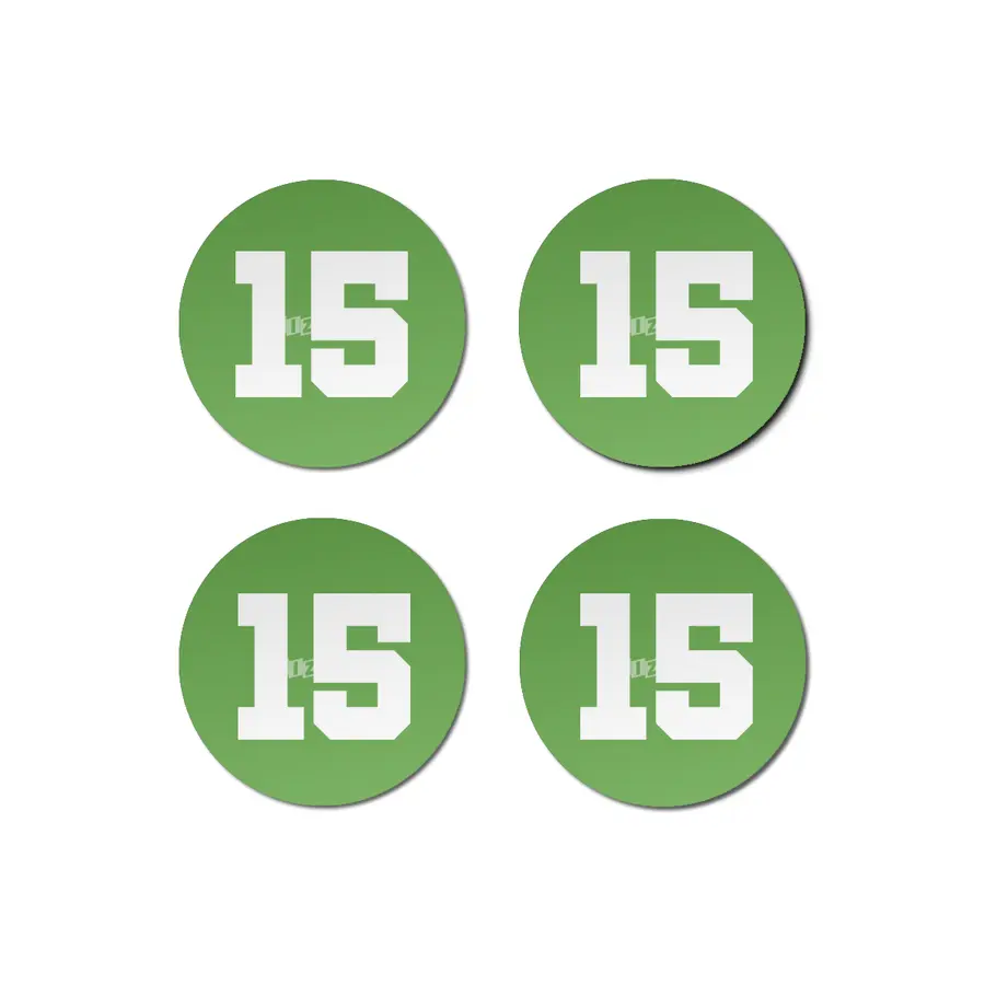 White Number 15 Bardak Altlığı