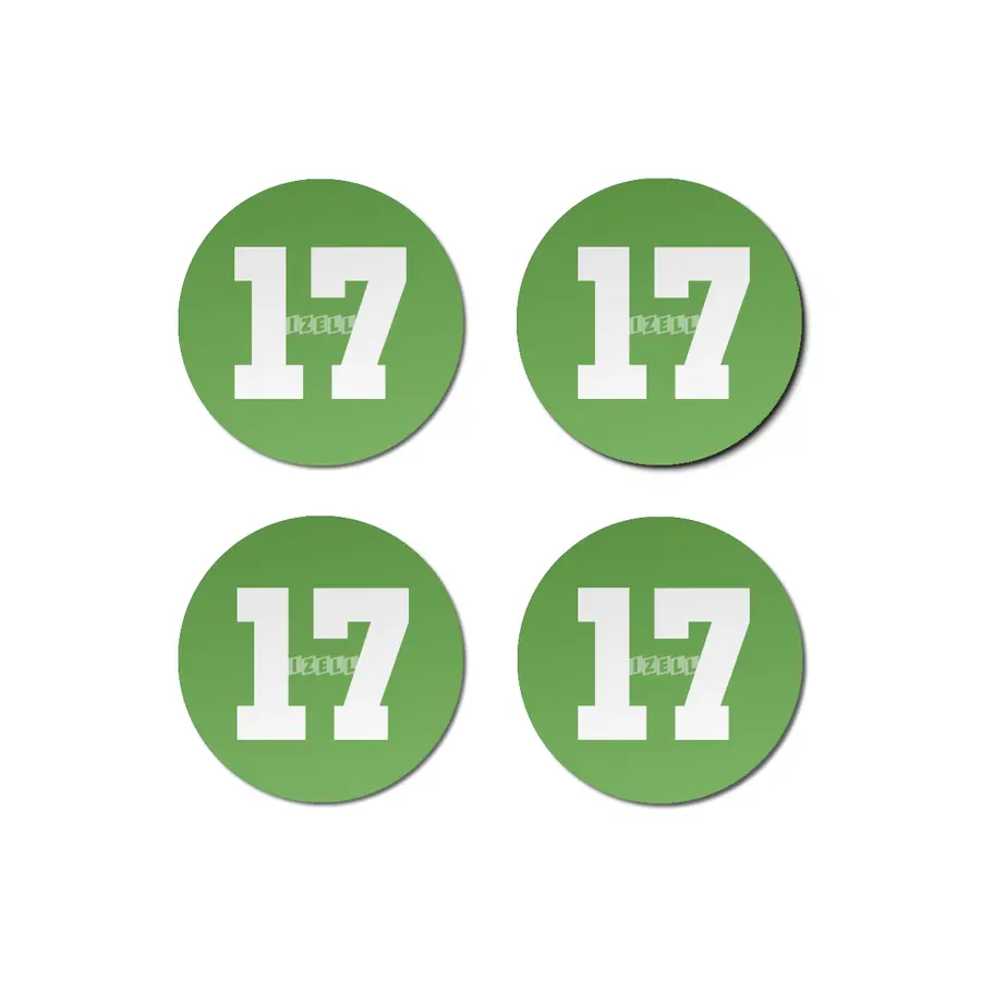 White Number 17 Bardak Altlığı