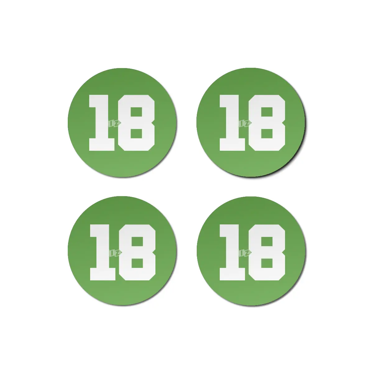 White Number 18 Bardak Altlığı