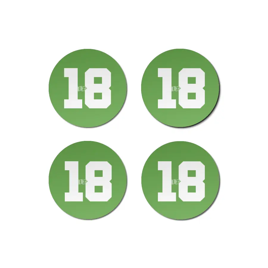 White Number 18 Bardak Altlığı